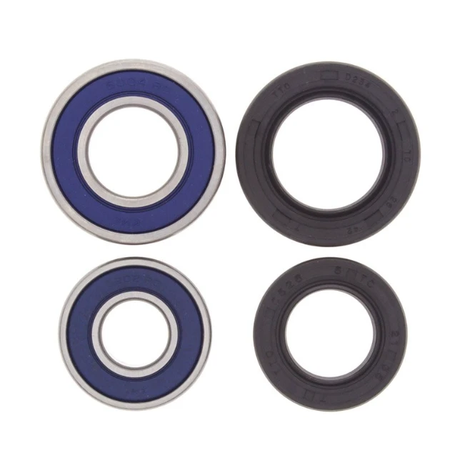 Front wheel bearing and seal kit for Yamaha Grizzly 700 (2007–2016) and Kodiak 450 (2004–2009); blue/black seals, 4 pcs
