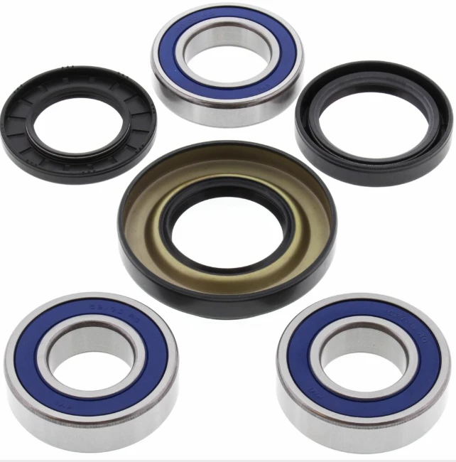 Honda TRX rear wheel bearing and seal kit for ATV with blue-sealed bearings and seals