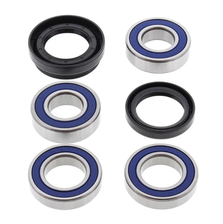 Wheel Bearing Kit for Honda ATV rear, 6-piece blue-sealed bearings with black seals