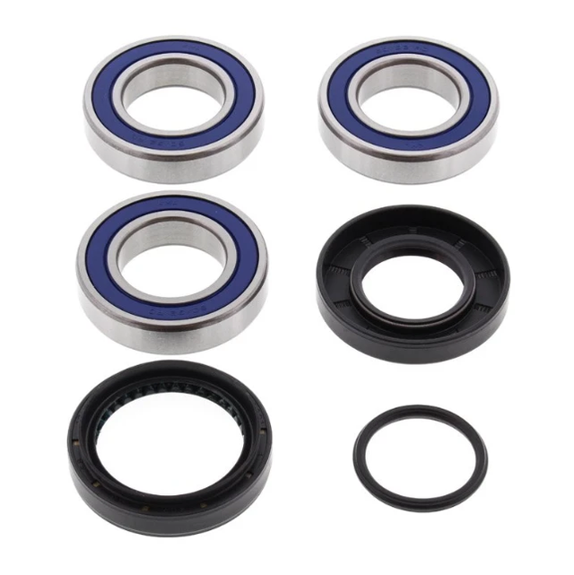 Rear wheel bearing and seal kit for Honda TRX 250 97-11, premium direct-fit; blue-sealed bearings with black seals