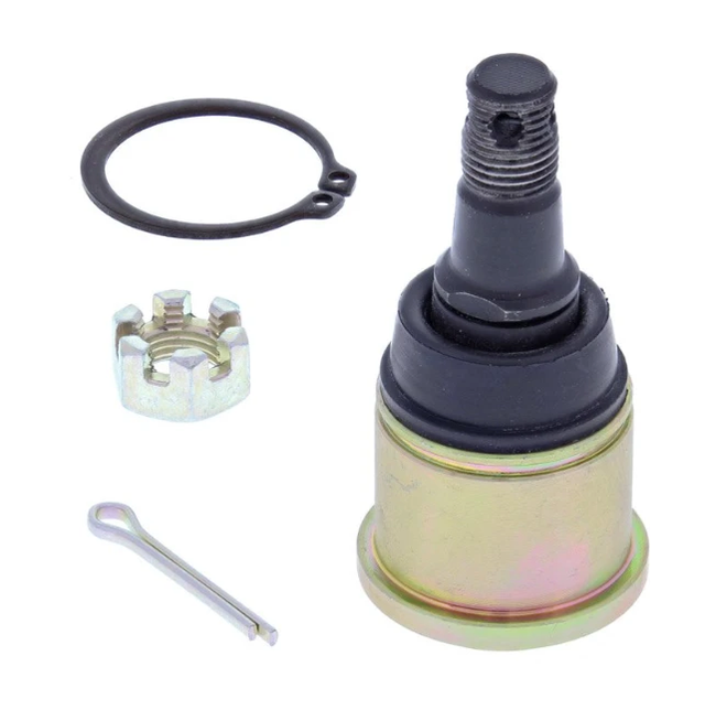 Lower ball joint kit for Yamaha Bear Tracker/Bruin ATVs by ATV City; 4-piece set with castle nut, cotter pin, and retaining ring.
