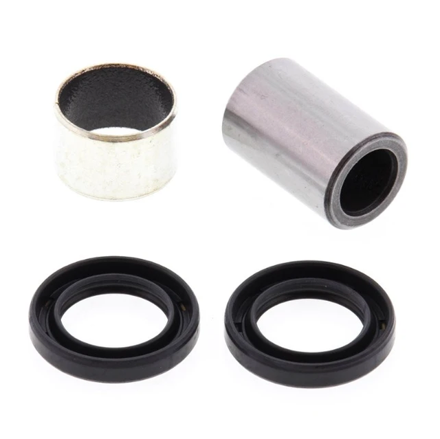 Front shock bearing kit by ATV City for Honda TRX/KFX700 (2000-2014) with two metal sleeves and two black seals