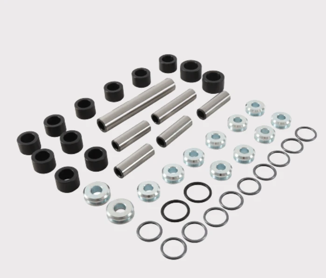Hyper Rear IRS Suspension Kit for Polaris Ranger 902D, multi-piece with black bushings, silver sleeves, washers