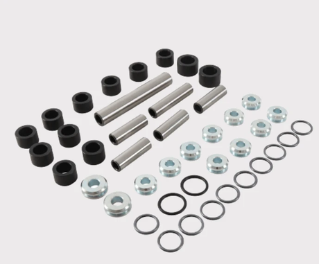 Rear IRS Suspension Kit by Hyper for Polaris Ranger 902 D; includes black bushings, silver sleeves, and washers.
