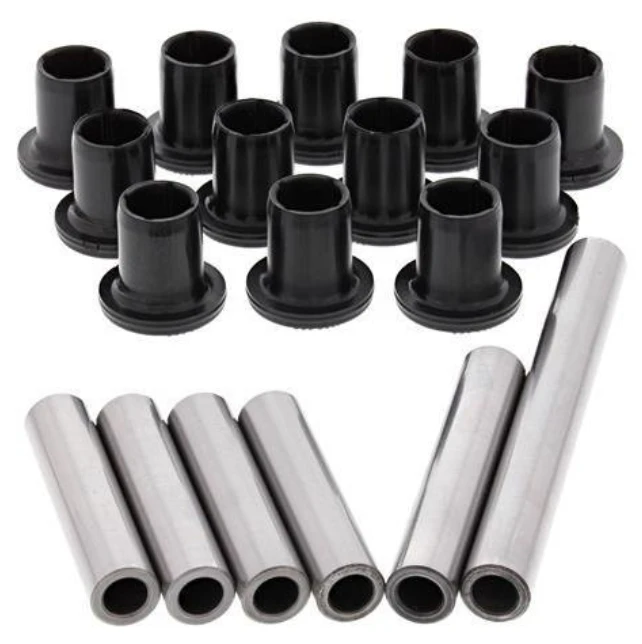 Hyper Rear IRS suspension bush kit for Polaris 500 ACE; black bushings with silver sleeves
