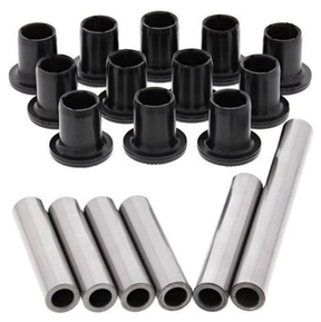 Hyper Rear IRS suspension bush kit for Polaris 500 ACE; black bushings with silver sleeves