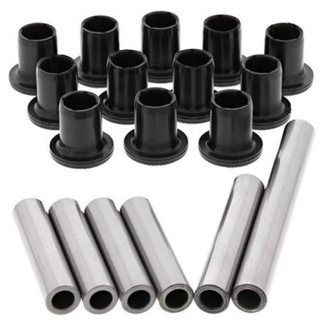 Hyper Rear IRS suspension bush kit for Polaris 500 ACE; black bushings with silver sleeves
