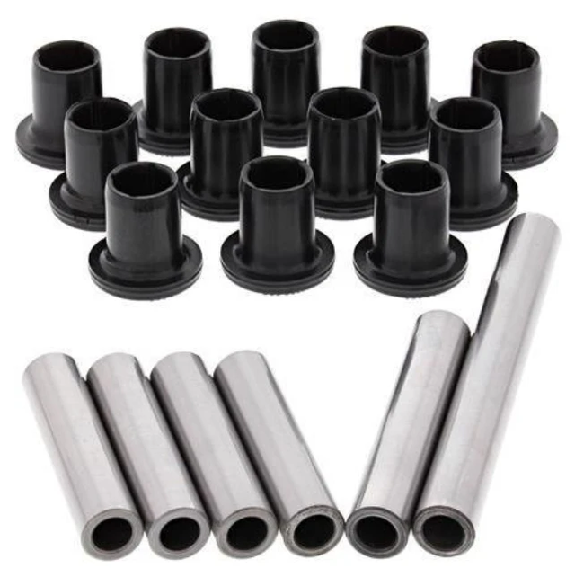Hyper Rear IRS suspension bush kit for Polaris 500 ACE; black bushings with silver sleeves