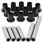 Hyper Rear IRS suspension bush kit for Polaris 500 ACE; black bushings with silver sleeves