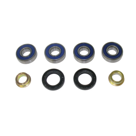 Hyper 8-piece rear IRS suspension bushings kit for Can-Am Outlander/Renegade 450-1000, blue bearings and black seals.