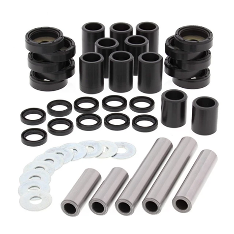 Hyper rear IRS suspension kit for Suzuki King Quad LTA500x/LTA750x with black bushings, washers and silver sleeves