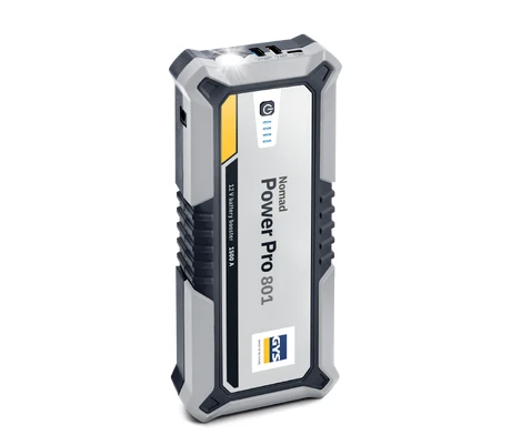 GYS Nomad Power Pro 801 lithium jump starter and power bank, 850A, 12V, gray and black portable charger.