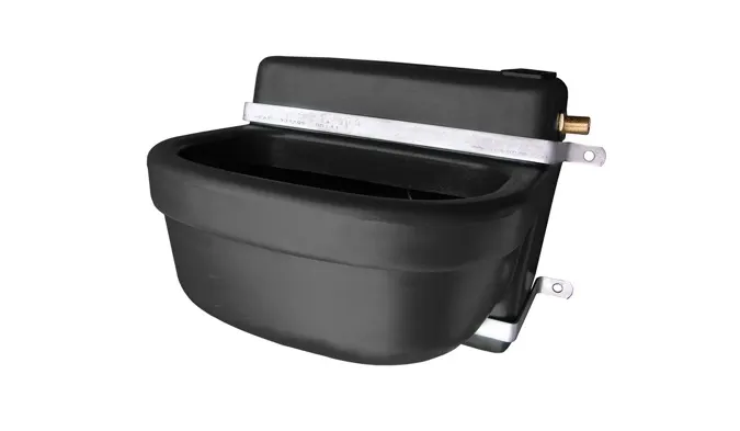 JFC Agri Drinking Bowl Black with fast-fill float valve for livestock waterers
