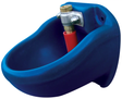 JFC Agri Nose Fill Drinking Bowl, blue wall-mounted livestock waterer with a metal valve