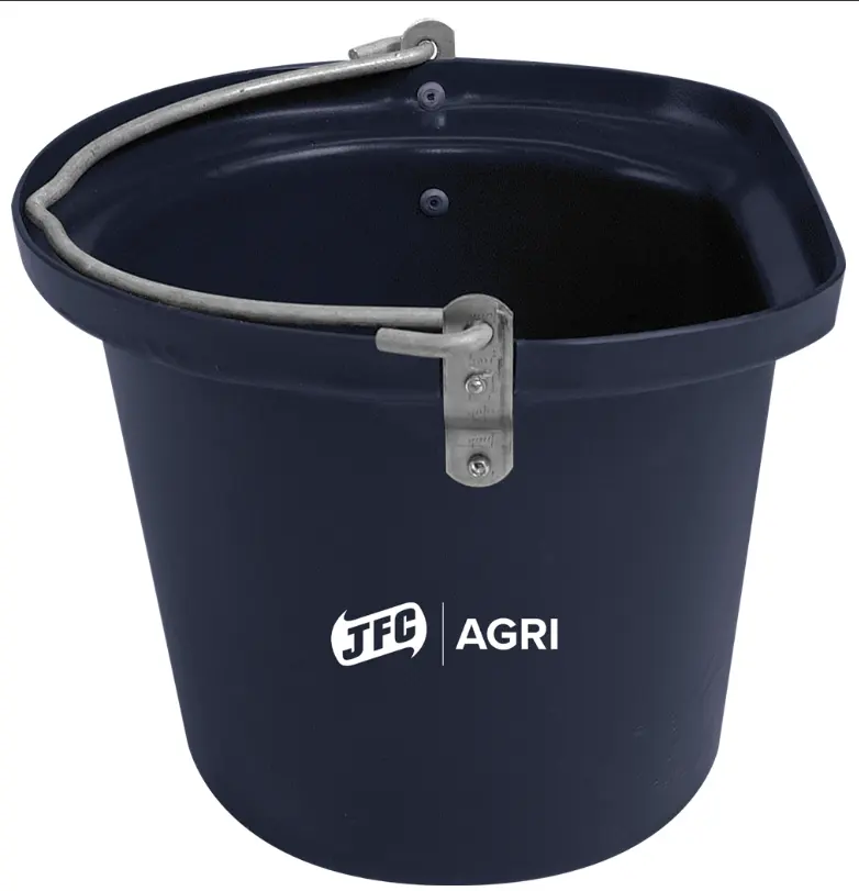 JFC Agri Flat Back Blue Bucket 14L | Flat Back Design for Stable Wall Mounting | EQ6-1