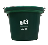 JFC Agri Green Flat Back Bucket 14L | Flat Back Stable Bucket With Notched Handle | EQ6