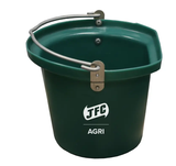 JFC Agri Green Flat Back Bucket 14L | Flat Back Stable Bucket With Notched Handle | EQ6