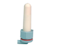 Calf Teat Complete (CTC) by JFC Agri, blue plastic housing with white teat and red gasket.