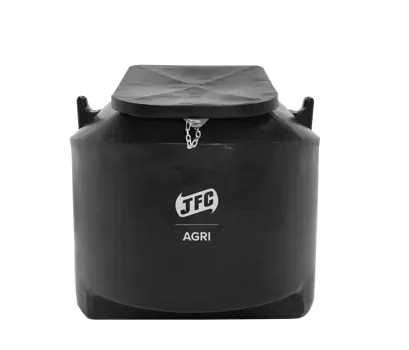 1/2 Tonne Meal Bin with Lockable Lid, JFC Agri black feed storage bin for livestock