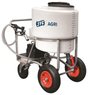 Milk Kart 170L with 12V pump by JFC Agri, white tank on red wheels
