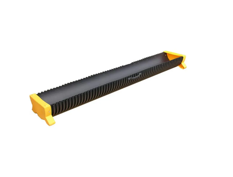 JFC Agri Corri feed trough 2000mm x 375mm, black body with yellow end caps, 110L, DGT Agri