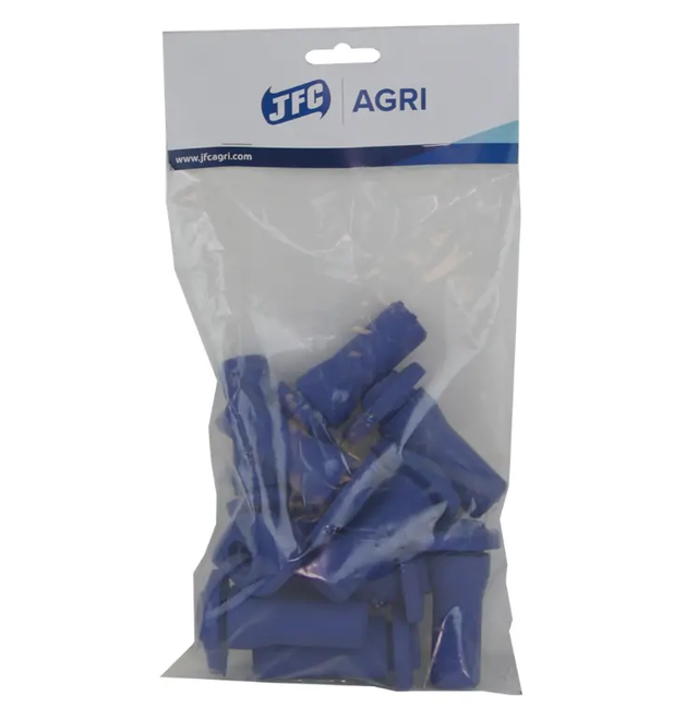 Calf teats, 10-pack blue starter CT6-10PK by JFC Agri in clear plastic bag