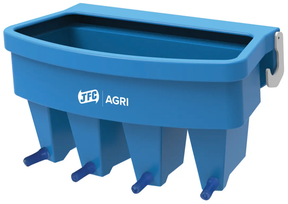 4-teat blue calf feeder by JFC Agri with four teat compartments
