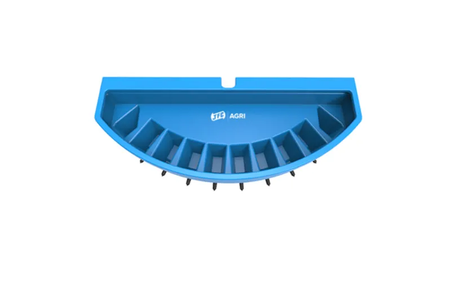 Calf teat feeder with 10 blue compartments, EazyFlow Teat by JFC Agri.