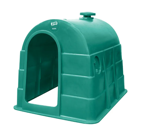 JFC Agri Standard Calf Hutch, green plastic single-calf housing unit (hutch only)