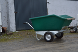 JFC Agri 500L tipping wheelbarrow, green with pneumatic wheels