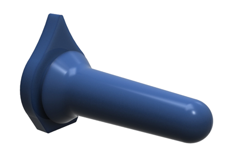 Lamb Teat Feeder by JFC Agri, natural rubber pull-through 22mm, blue