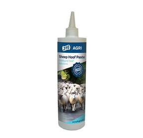 JFC Agri Sheep Hoof Paste bottle with blue label; digital dermatitis and newborn hoof care for sheep