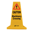 JFC Agri traffic cone yellow with CAUTION Machinery Crossing text and JFC Agri logo