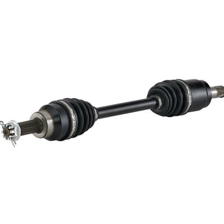 CV driveshaft front left axle for Honda Pioneer 520 by ATV City with black rubber CV boots.