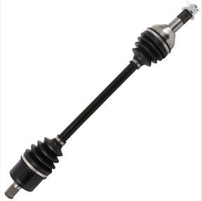 Can-Am Defender CV driveshaft for rear left and right – black steel shaft with CV joints.