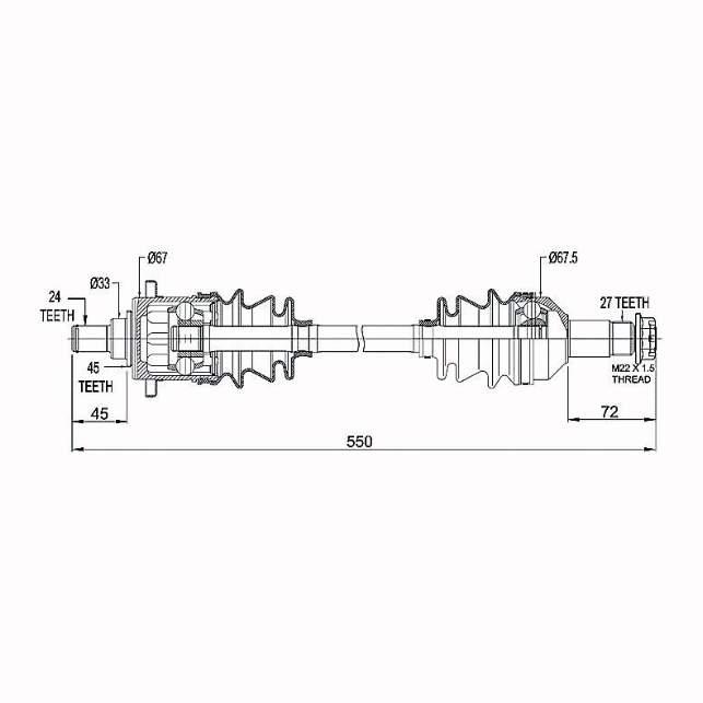 CV Shaft Complete for Arctic Cat 400-1000 4x4 Front drive, ATV City
