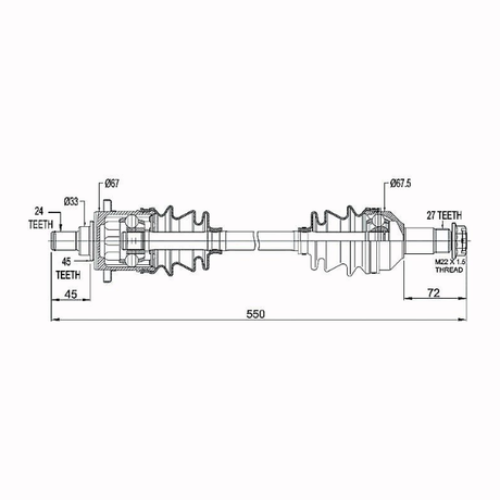 CV Shaft Complete for Arctic Cat 400-1000 4x4 Front drive, ATV City