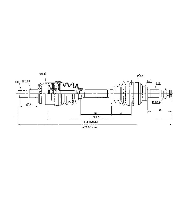 CV Driveshaft – Front Left for Honda TRX500FA/TRX500FGA (2001–2004); ATV City drive shaft