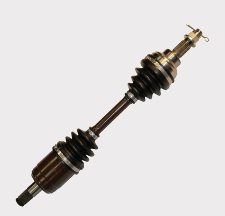 Complete CV shaft, front left drive axle for Honda TRX 450 98-04, with black rubber boots and metal joints