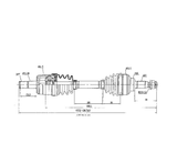 CV driveshaft complete diagram for front-right Honda TRX650FA Rincon (2003–2004)