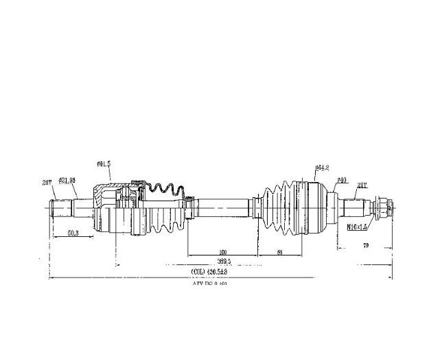 CV driveshaft front diagram for Honda TRX400FA/TRX400FGA Fourtrax Rancher 2004–2007, ATV City