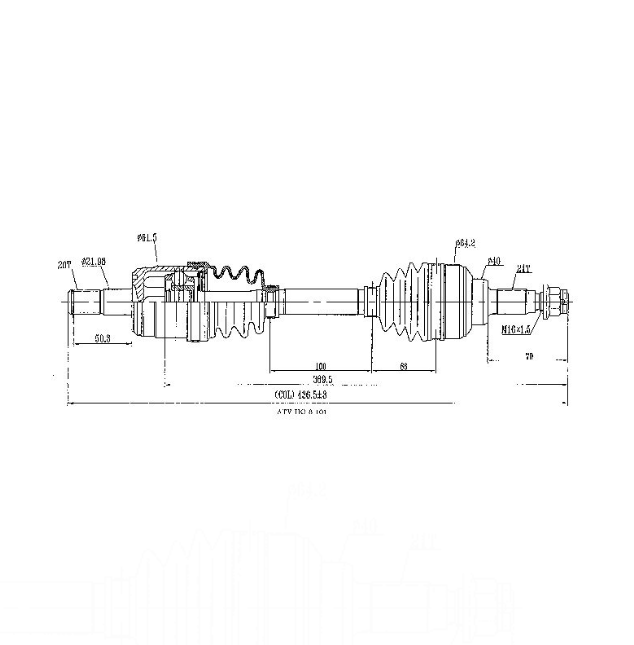 Complete CV Shaft Rear Right Hand Honda TRX 420 FA IRS 09-14 drive shaft diagram