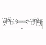 CV Shaft Complete for Polaris Ranger 1000 Diesel Front (2015–16), ATV City drive shaft diagram
