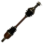 Front CV driveshaft (complete) for ATV, brown shaft with black booted joints