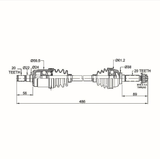 CV driveshaft front left and right assembly diagram for Suzuki KingQuad 2005–2020.