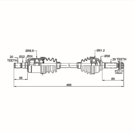 CV driveshaft front left and right assembly diagram for Suzuki KingQuad 2005–2020.