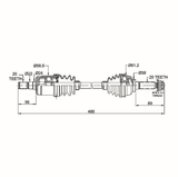 CV Shaft complete drive shaft for Suzuki King Quad LTA/F 400 (2008-2017), Front L/H, ATV City