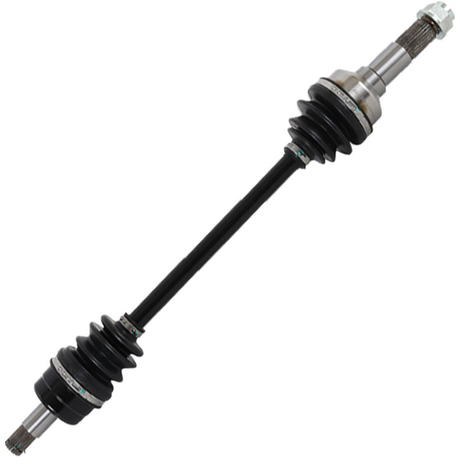 Front CV driveshaft for Yamaha Rhino 700, black shaft with silver joints and rubber boots