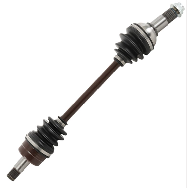Front CV driveshaft for Yamaha YFM700 Grizzly 2014–2015, brown shaft with black boots, ATV City brand, complete shaft