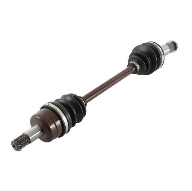 Front CV driveshaft for Yamaha YFM700 Grizzly (2014–2015); brown steel shaft with black CV joints